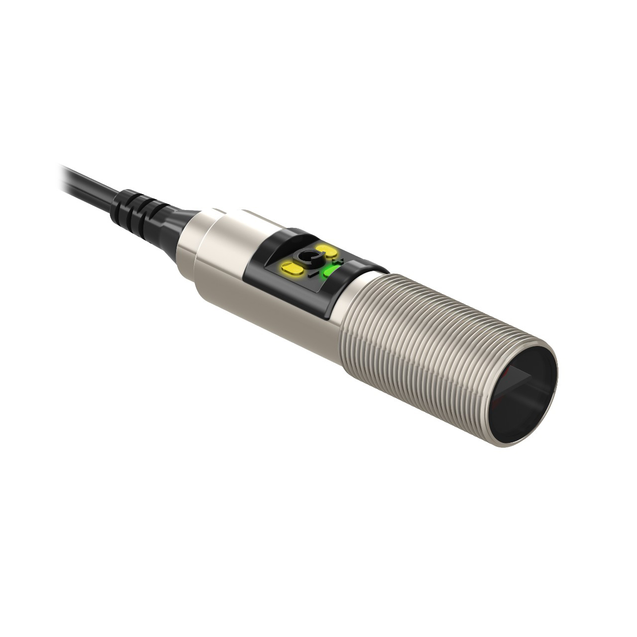 Banner Engineering Photoelectric Sensor; Diffuse; 18mm Barrel; 300mm Range; 10-30VDC; NPN; LO/DO Configurable; 2m Potted Cable